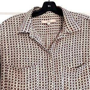 Printed cream tunic in size large Loft Ann Taylor in very good condition